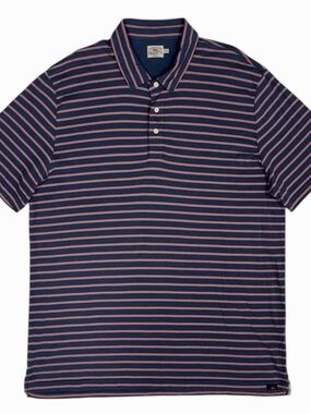 Faherty Movement Polo Shirt Men XL Sunwashed T-Shirt Striped Organic Cotton Golf